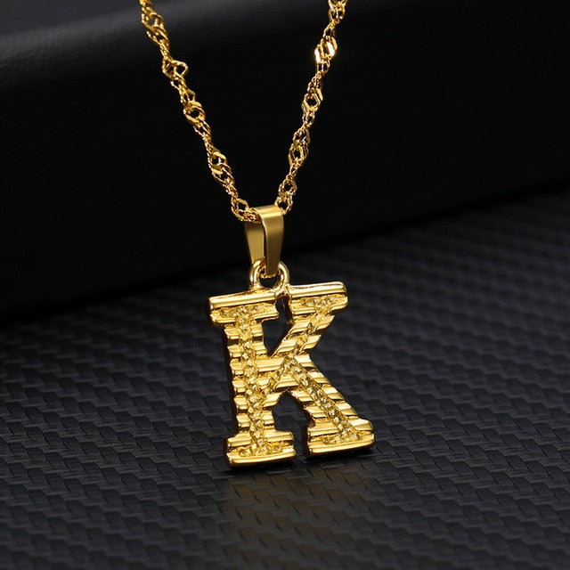 Tiny Gold Initial Letter Necklace - Shopeasywear