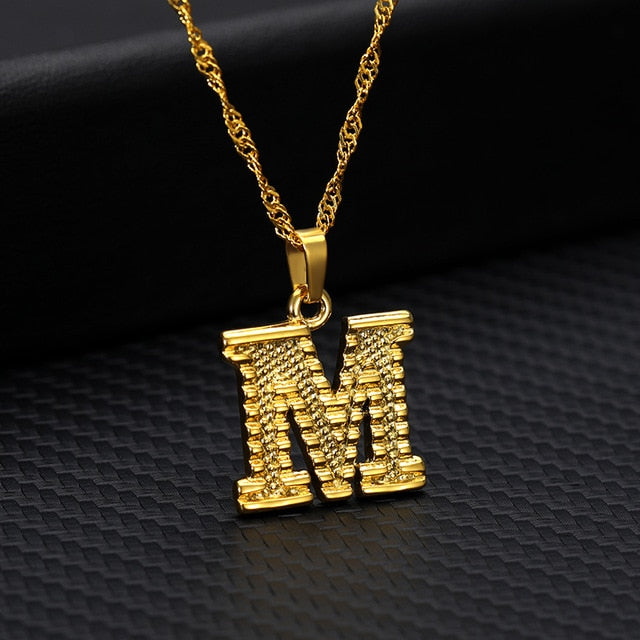 Tiny Gold Initial Letter Necklace - Shopeasywear