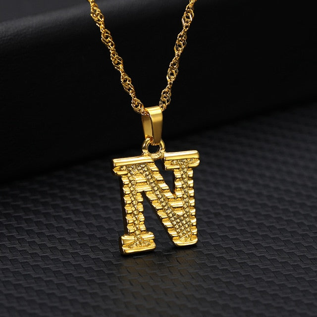 Tiny Gold Initial Letter Necklace - Shopeasywear