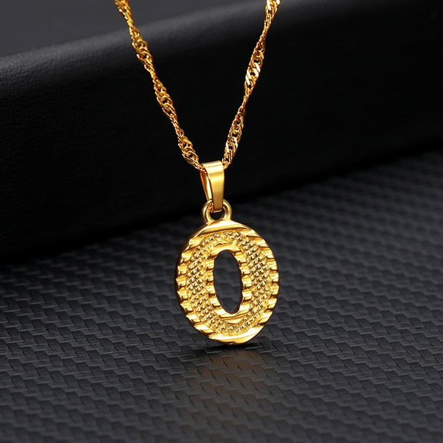 Tiny Gold Initial Letter Necklace - Shopeasywear