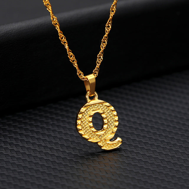 Tiny Gold Initial Letter Necklace - Shopeasywear