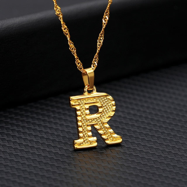 Tiny Gold Initial Letter Necklace - Shopeasywear
