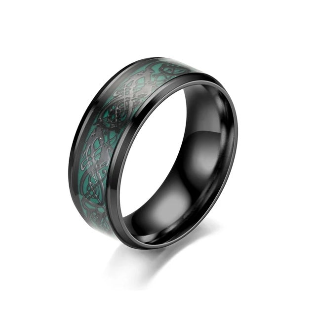Red Black Dragon Stainless Steel Rings - Shopeasywear