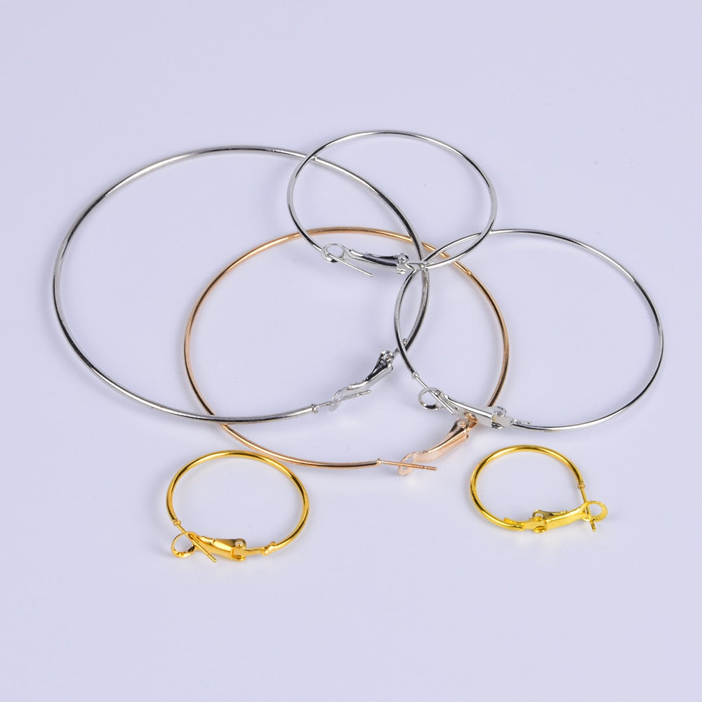 6 Pairs/Set Big Circle Hoop Earrings For Women