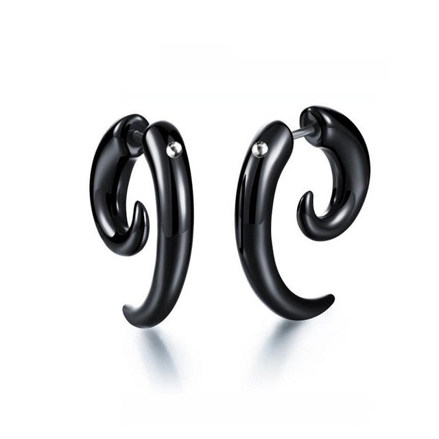 1 pair Punk Black Multiple Styles Stainless Earrings - Jeglow store