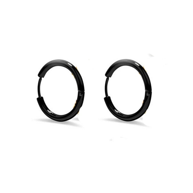 1 pair Punk Black Multiple Styles Stainless Earrings - Jeglow store