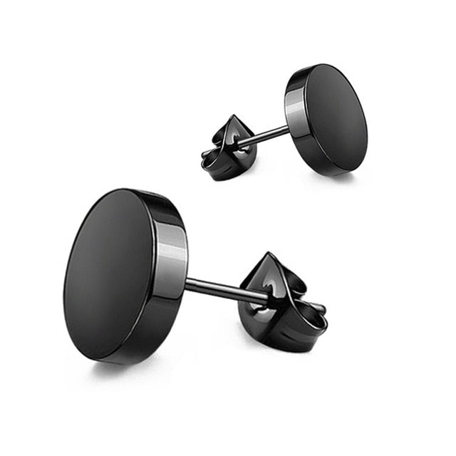 1 pair Punk Black Multiple Styles Stainless Earrings - Jeglow store