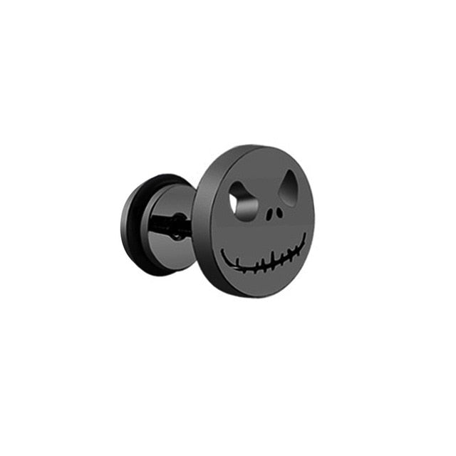 1 pair Punk Black Multiple Styles Stainless Earrings - Jeglow store