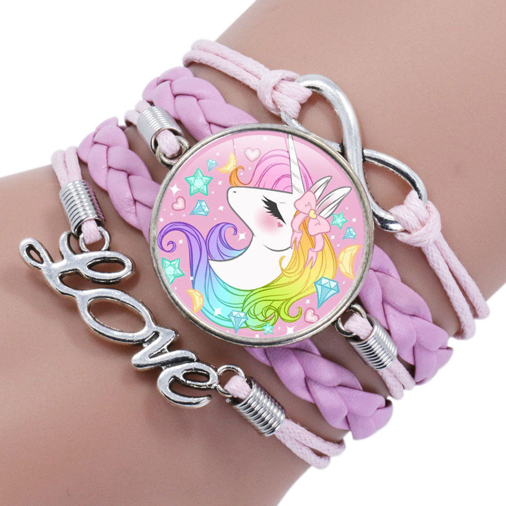 Unicorn Braided Kids Bracelet for Girls  Friendship Bracelets Jewelry Multi-layer Charm Bracelet Fashion Jewelry - Shopeasywear
