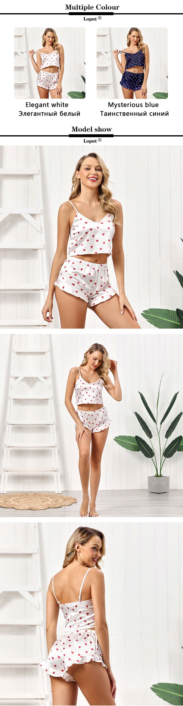 Sleepwear set Sexy V-Neck Pajamas Set For Women