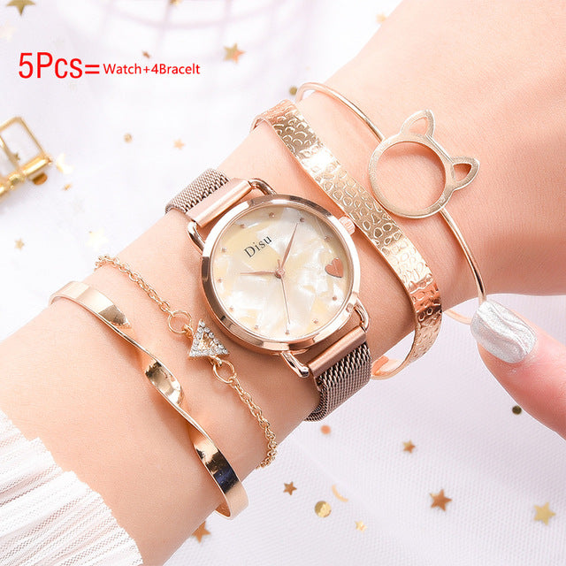 Luxury & Bracelet Set Gift Watch - Shopeasywear