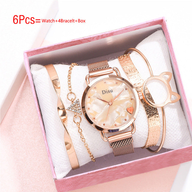 Luxury & Bracelet Set Gift Watch - Shopeasywear