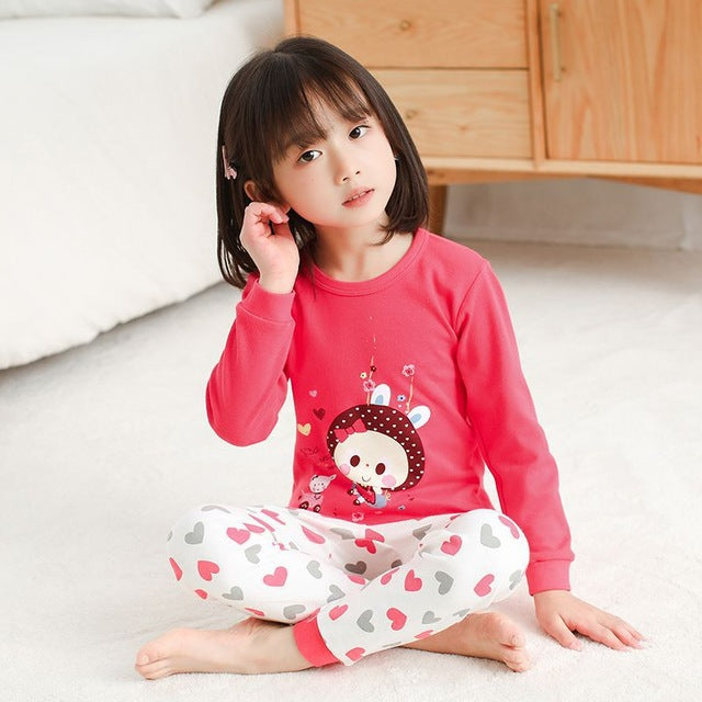 Autumn Winter Baby Girls Pajamas Sets