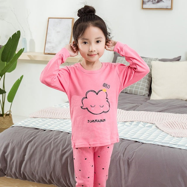 Autumn Winter Baby Girls Pajamas Sets