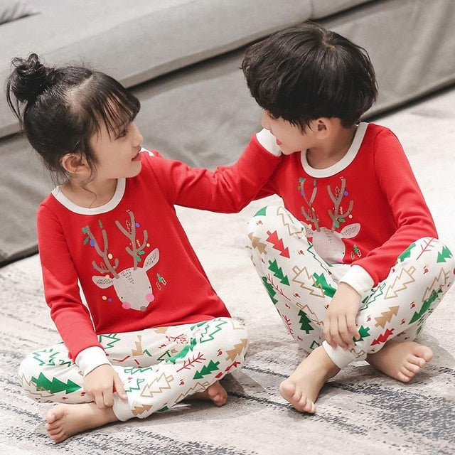 Autumn Winter Baby Girls Pajamas Sets
