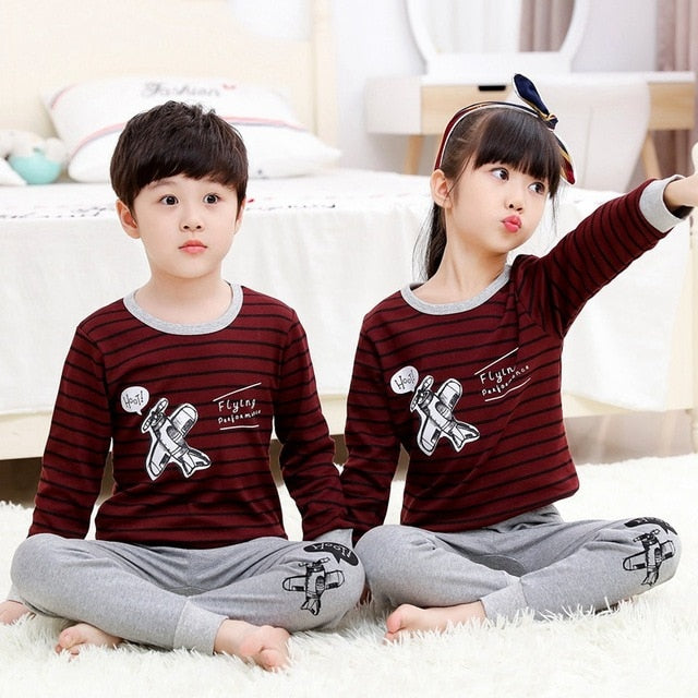 Autumn Winter Baby Girls Pajamas Sets