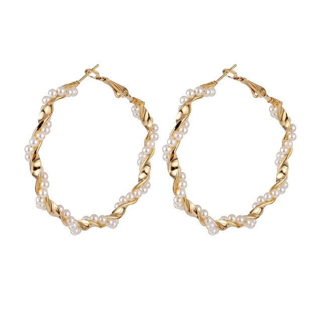 Fashion elegant pearl long earrings - Shopeasywear