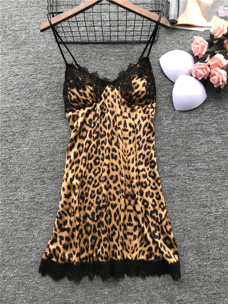 Leopard Print Silk Pajamas for Women