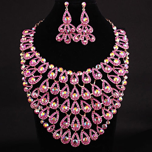 Full Rhinestones Wedding Necklace - Shopeasywear
