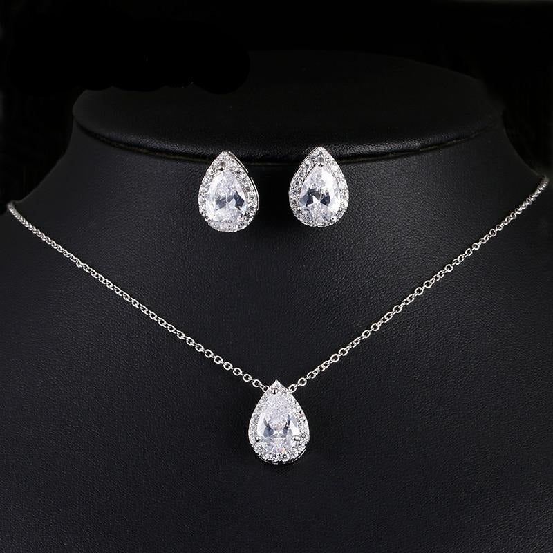 Water Drop Wedding Jewelry Sets