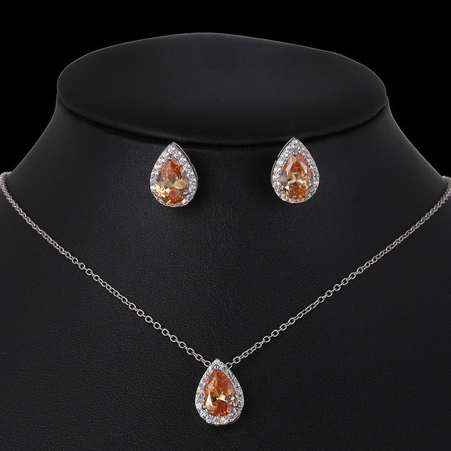 Water Drop Wedding Jewelry Sets