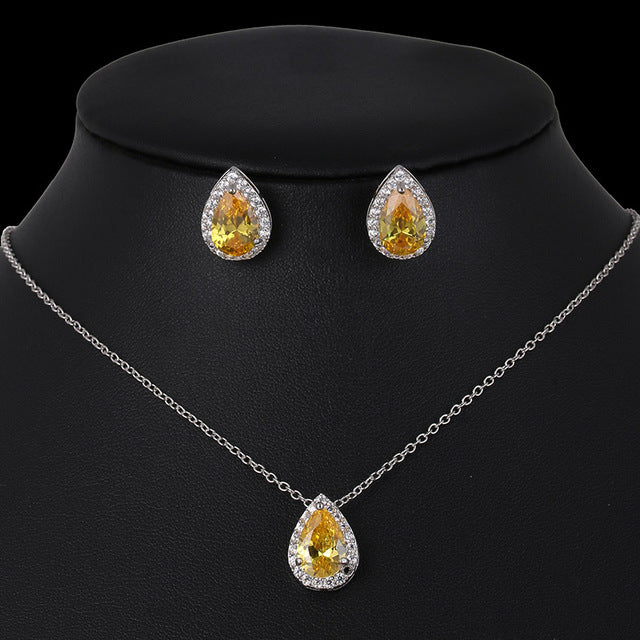 Water Drop Wedding Jewelry Sets