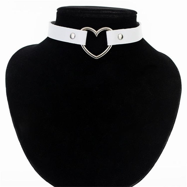 Heart Studded Choker Necklace - Shopeasywear