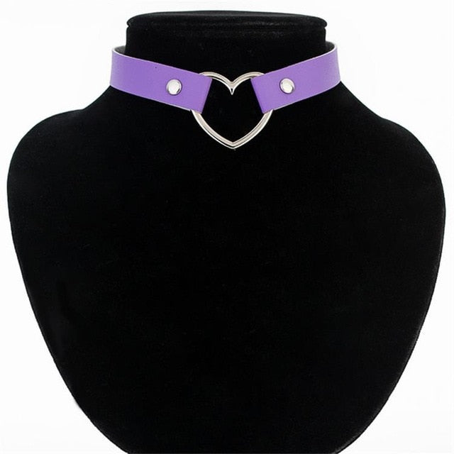 Heart Studded Choker Necklace - Shopeasywear