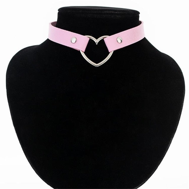 Heart Studded Choker Necklace - Shopeasywear