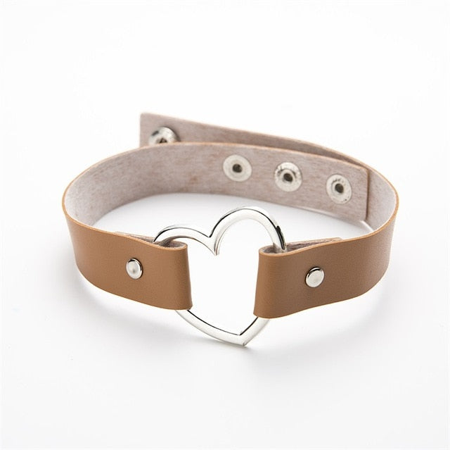 Heart Studded Choker Necklace - Shopeasywear