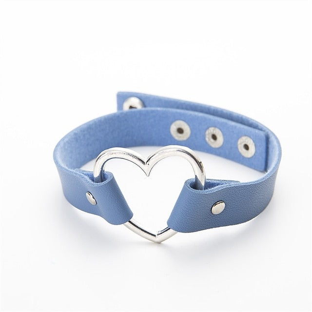 Heart Studded Choker Necklace - Shopeasywear