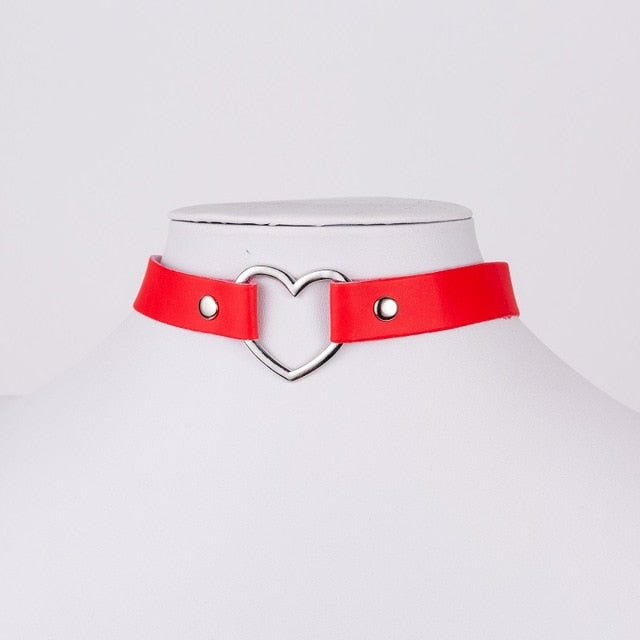 Heart Studded Choker Necklace - Shopeasywear