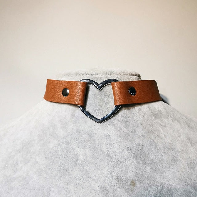 Heart Studded Choker Necklace - Shopeasywear