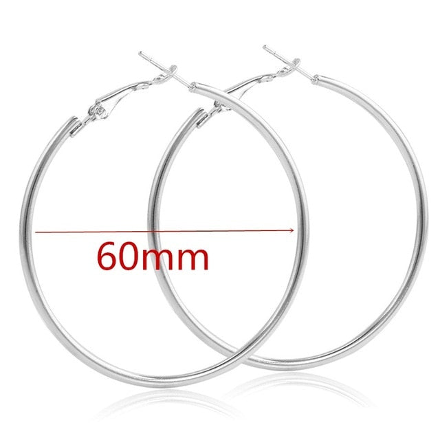 Big Smooth Circle Hoop Earrings - Shopeasywear