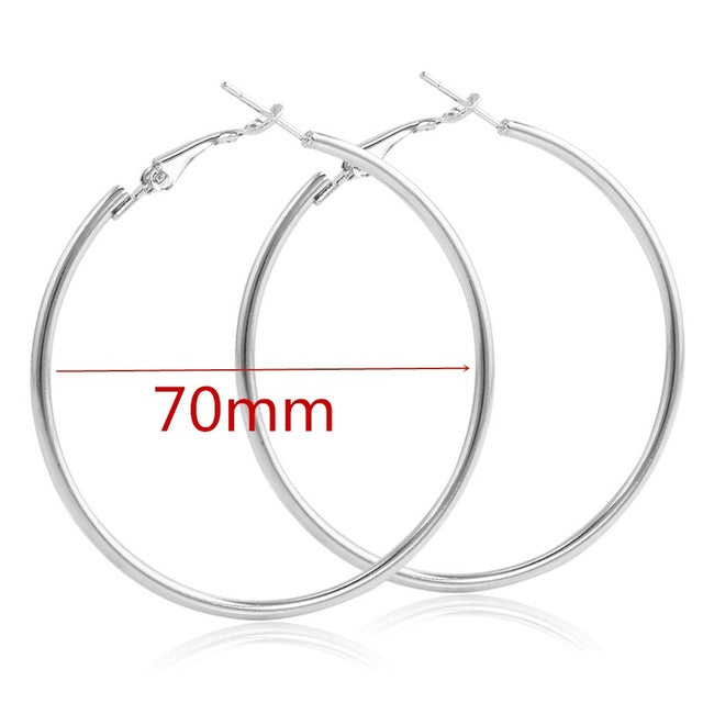 Big Smooth Circle Hoop Earrings - Shopeasywear