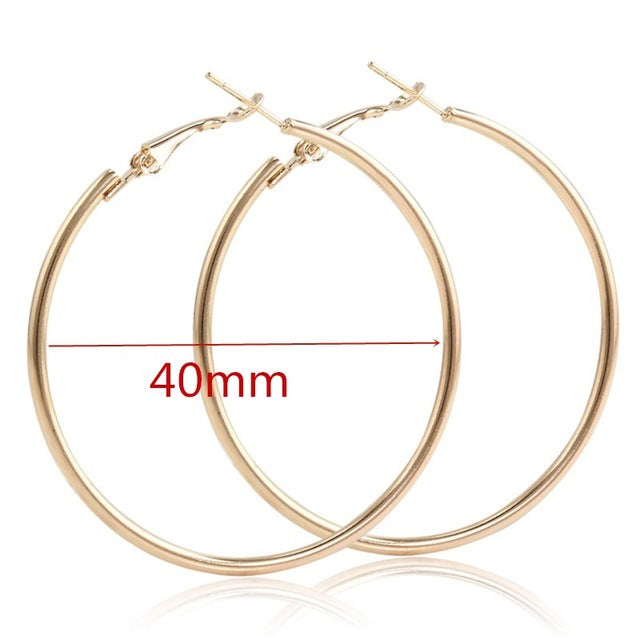 Big Smooth Circle Hoop Earrings - Shopeasywear