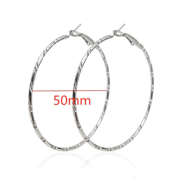 Big Smooth Circle Hoop Earrings - Shopeasywear