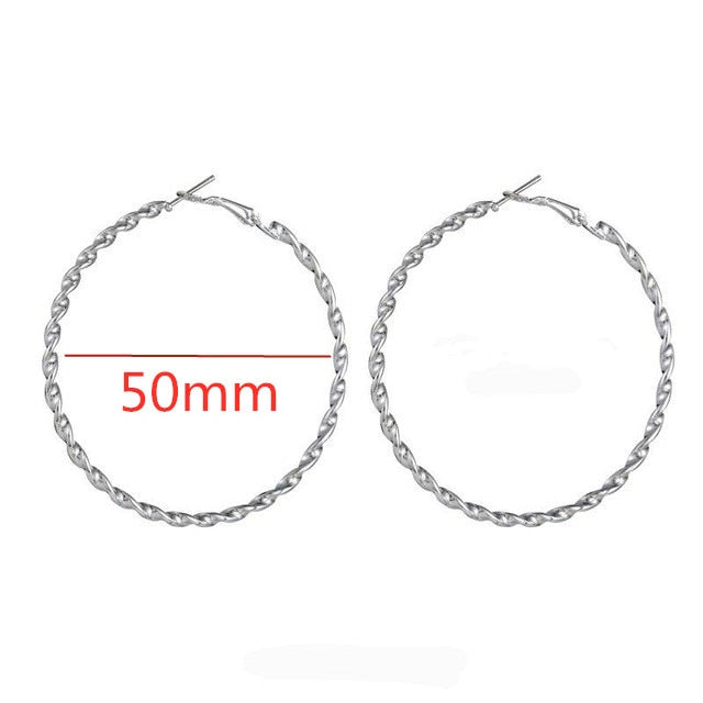 Big Smooth Circle Hoop Earrings - Shopeasywear