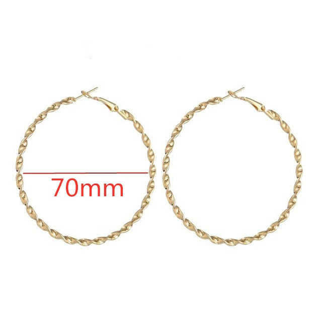 Big Smooth Circle Hoop Earrings - Shopeasywear