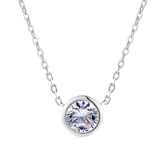 Cubic Zirconia Rose Pendant Necklace - Shopeasywear