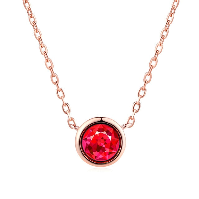 Cubic Zirconia Rose Pendant Necklace - Shopeasywear