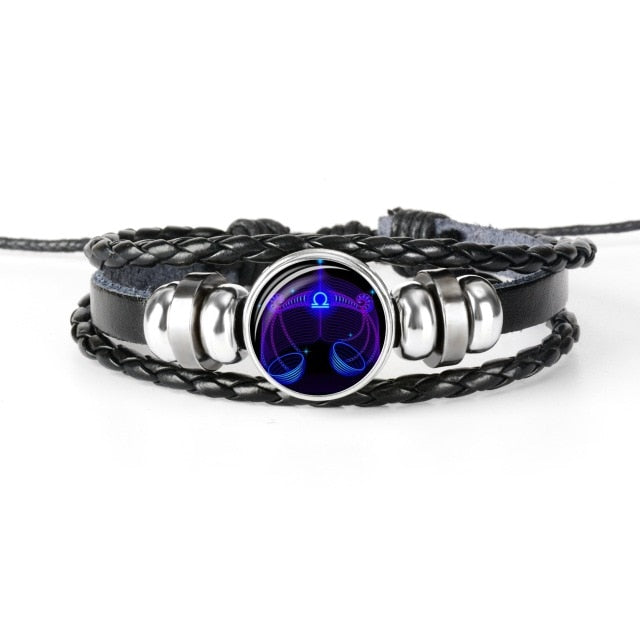 12 Constellation Zodiac Sign Black Bracelet - Jeglow store