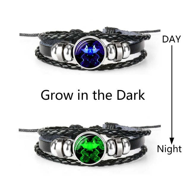 12 Constellation Zodiac Sign Black Bracelet - Jeglow store