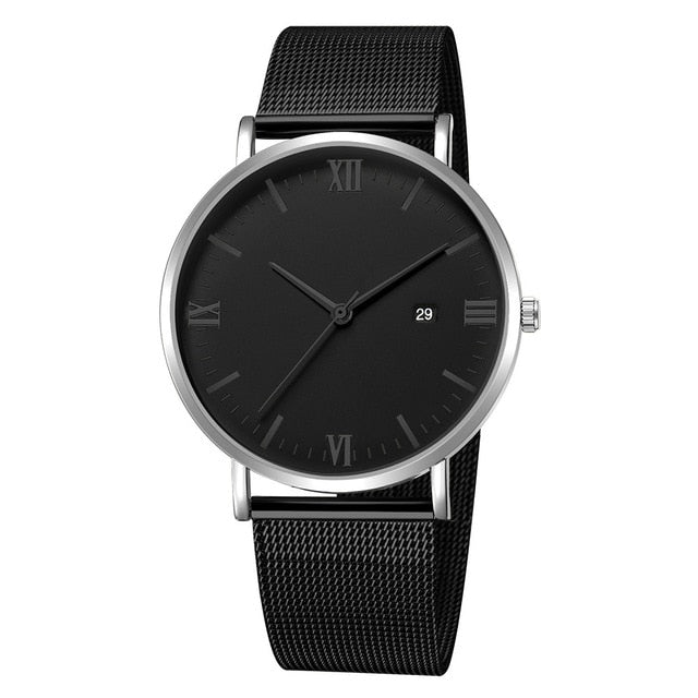 Dial Leather Band Wrist Watch - Shopeasywear