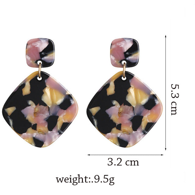 Acrylic Acetate Drop Earrings - Shopeasywear