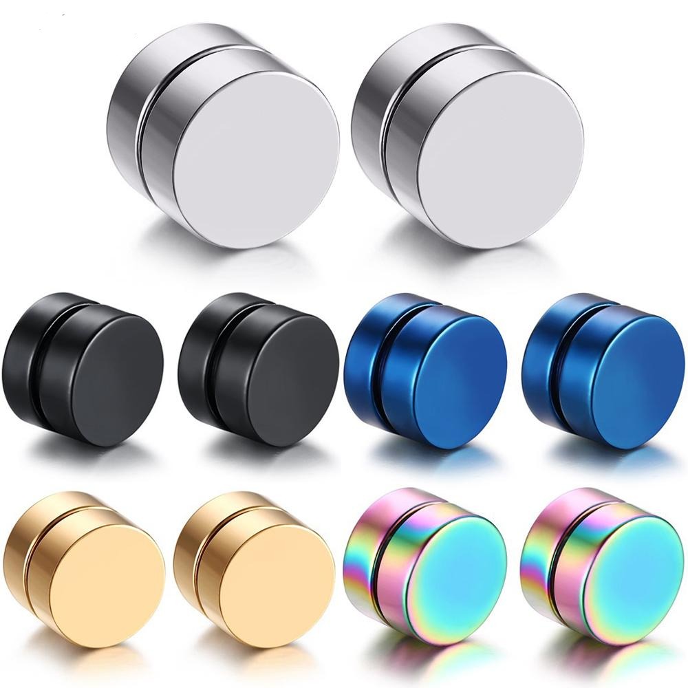 2 pcs Punk Mens Strong Magnet Magnetic Ear Stud - Shopeasywear