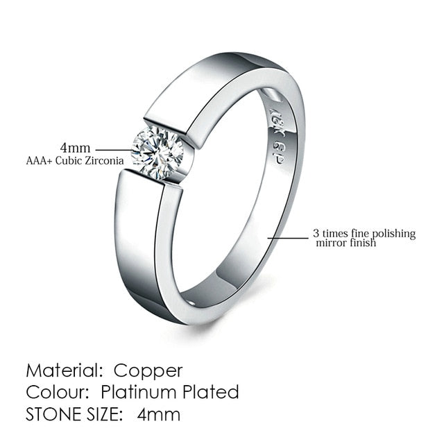 Cubic Zirconia Wedding Ring - Shopeasywear