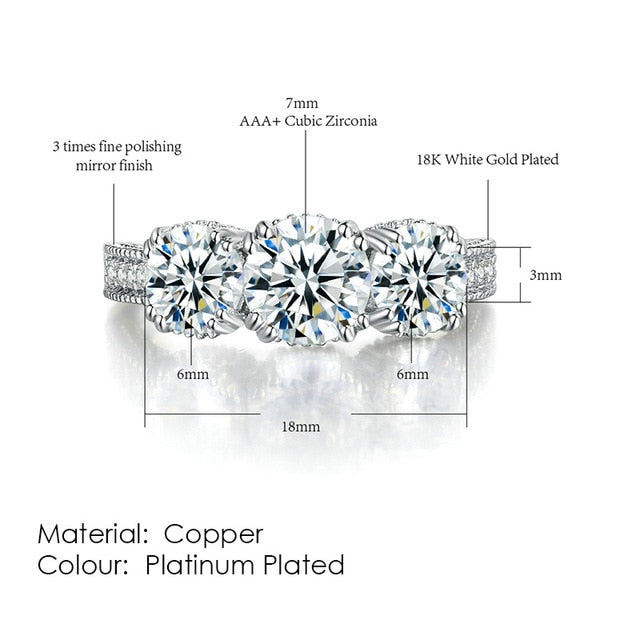 Cubic Zirconia Wedding Ring - Shopeasywear