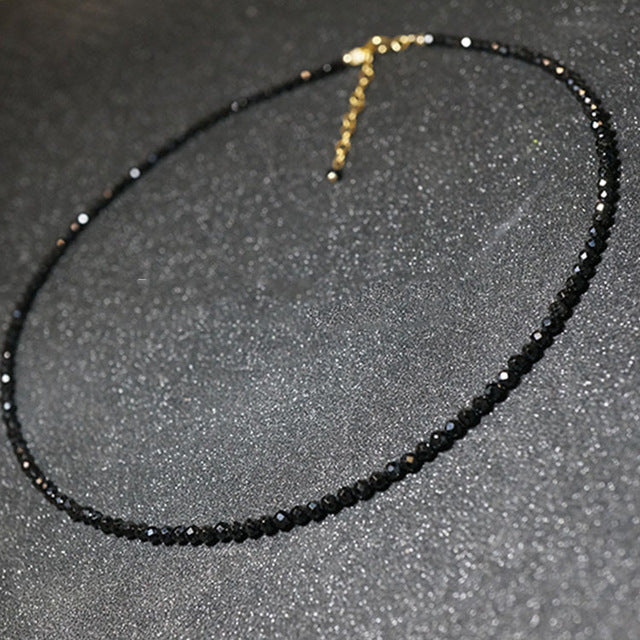 Simple Black Beads Necklace