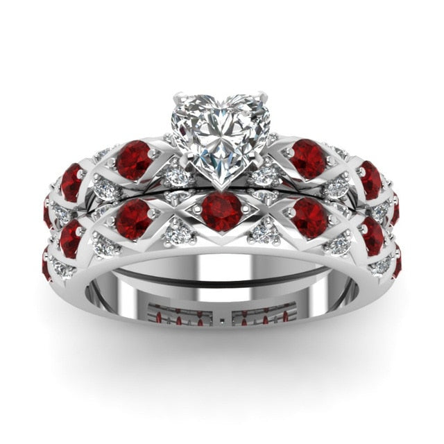 Double Green Blue Square Ring - Shopeasywear